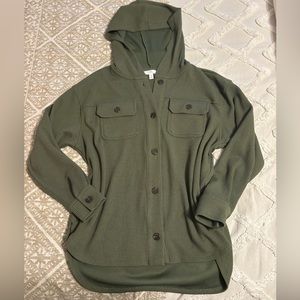 Time + Tru Green Hooded Shirt